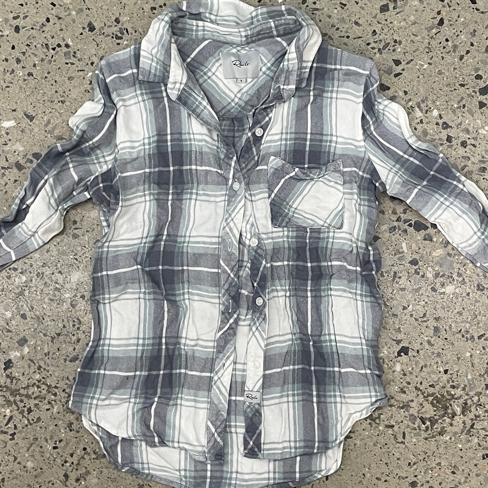 Rails Hunter Plaid Button Down White And Green Si… - image 2